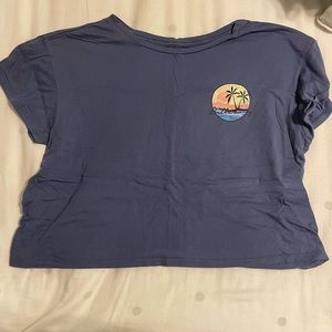 Blue billabong open back cropped top